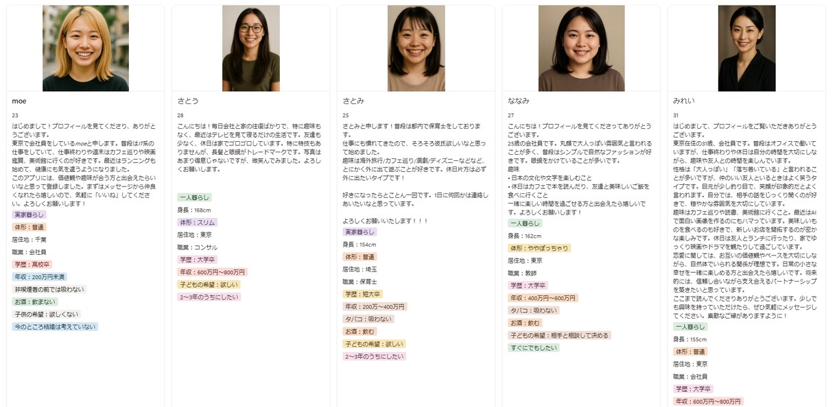 マチアプのプロフ内容をフィードバックします 好きな女性を選んでフィードバック依頼が可能なサービスです！ イメージ1