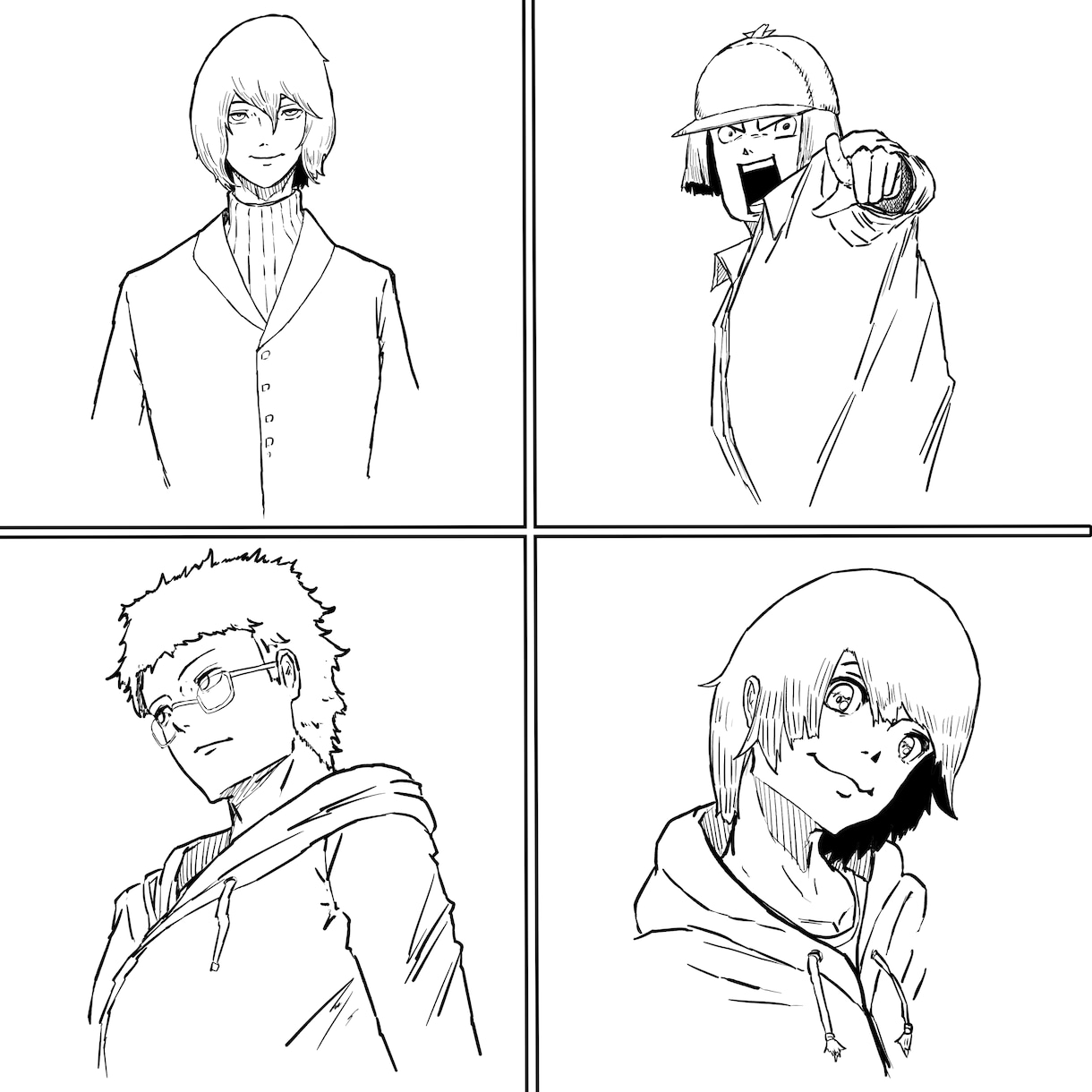 キャラクターを漫画の様な線画イラストで描きます カワイイ女の子からシブ~いおっちゃんまで幅広く対応してます！ イメージ2