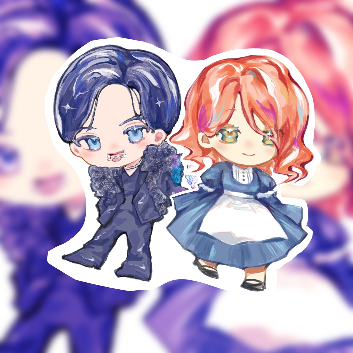 GW限定！きらきらのデフォルメイラスト描きます 宝石みたいな質感のデフォルメイラストです イメージ1
