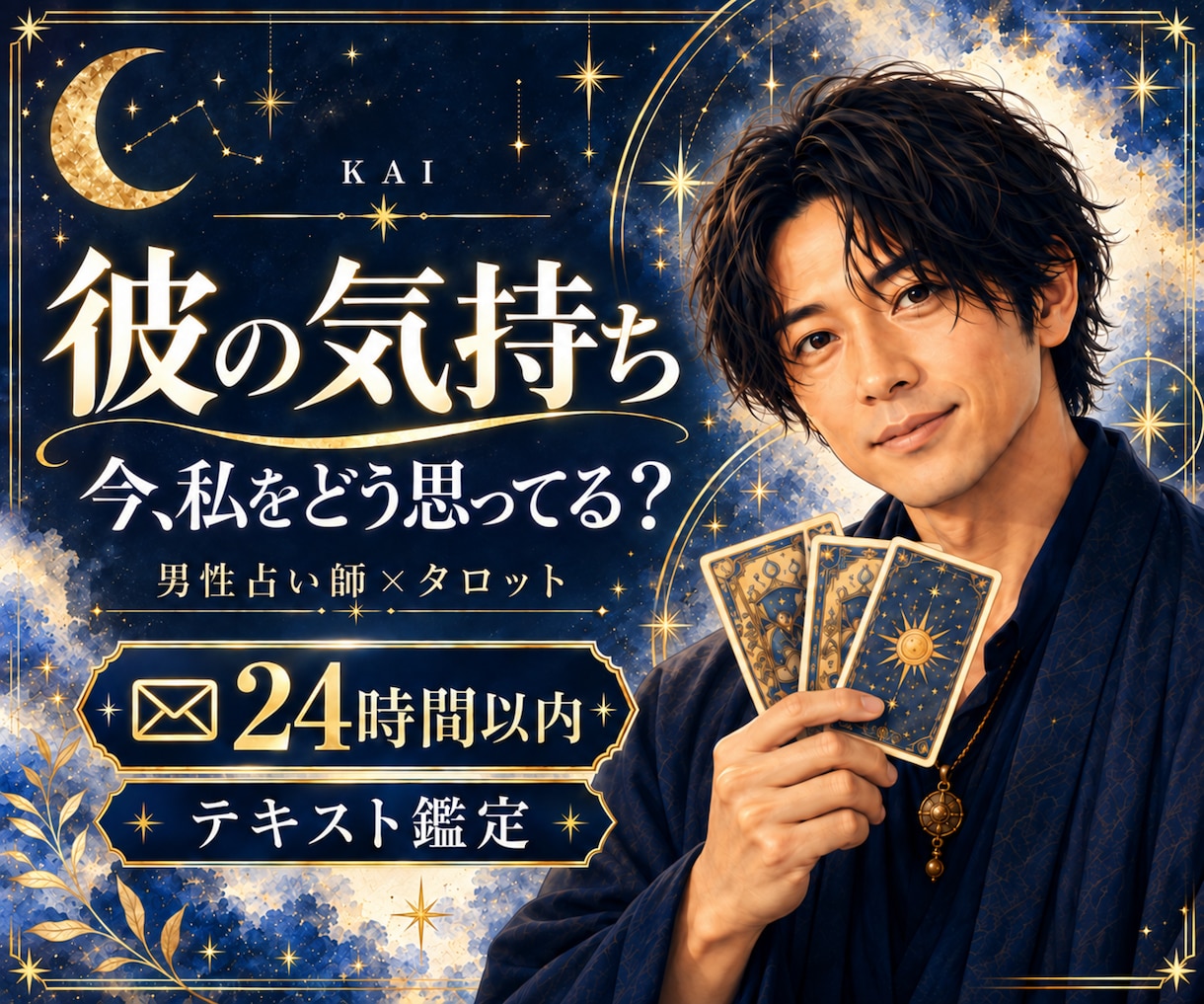 彼の気持ち本音を男性占い師がタロットで読み解きます 復縁・音信不通も｜24時間以内に丁寧に鑑定します イメージ1