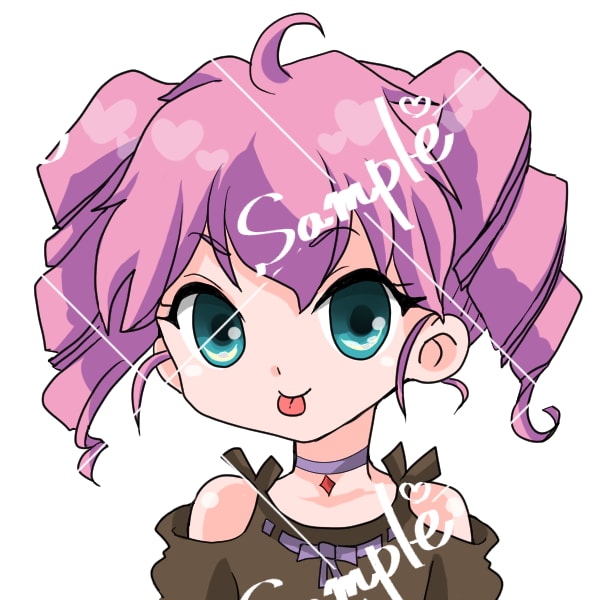 商用利用OK☆小悪魔風な女の子のアイコン販売します SNS等で使用できる可愛いミニキャラアイコン★すぐ納品可 イメージ1