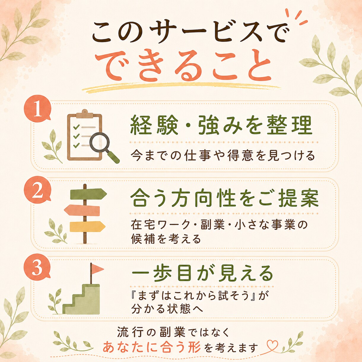 あなたの在宅事業スタートを一緒に形にしますます 商品・販売ページ・発信まで始められる状態へ イメージ3