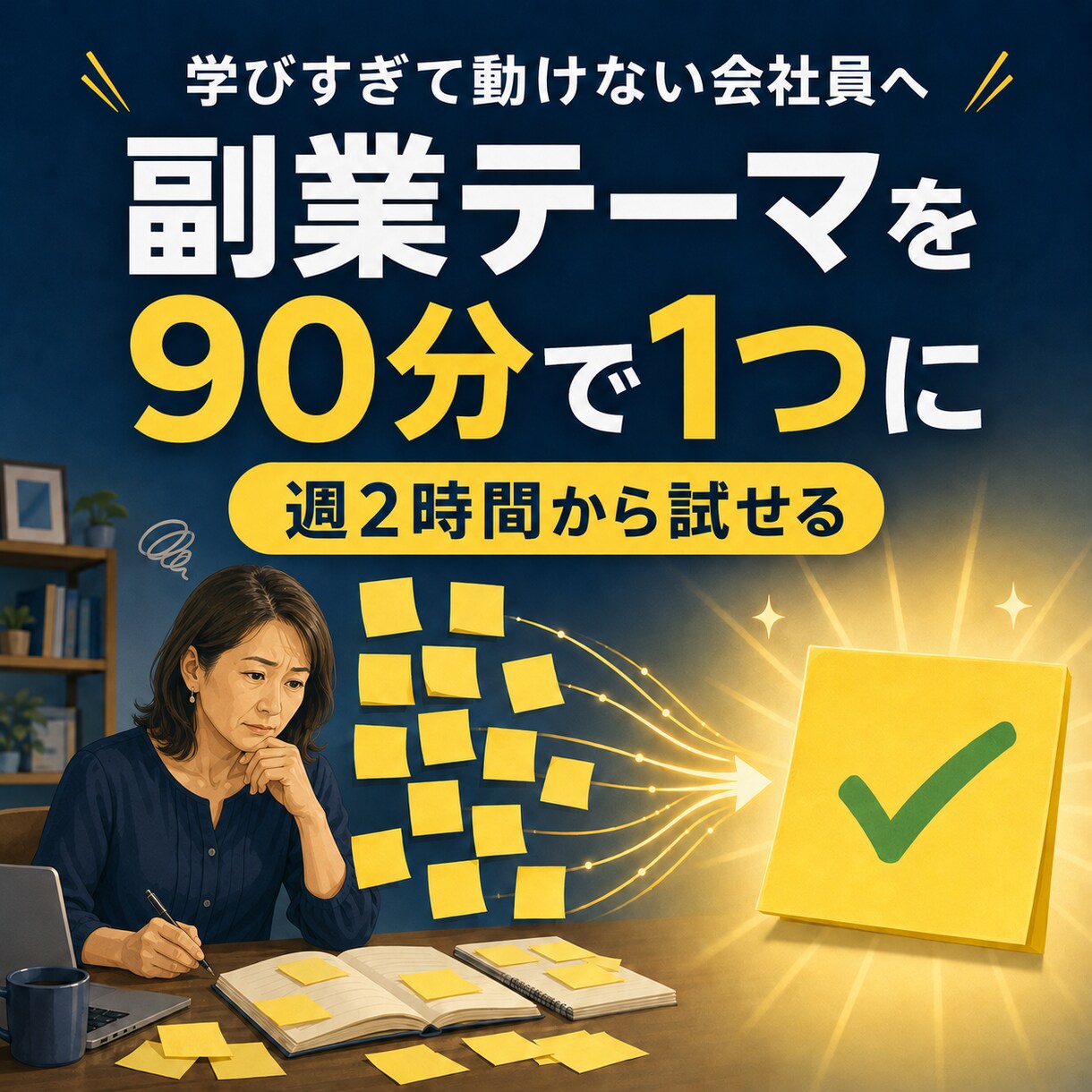 忙しい会社員の副業テーマを90分で絞ります 週2時間から試せる「あなた専用の副業」を設計します イメージ1