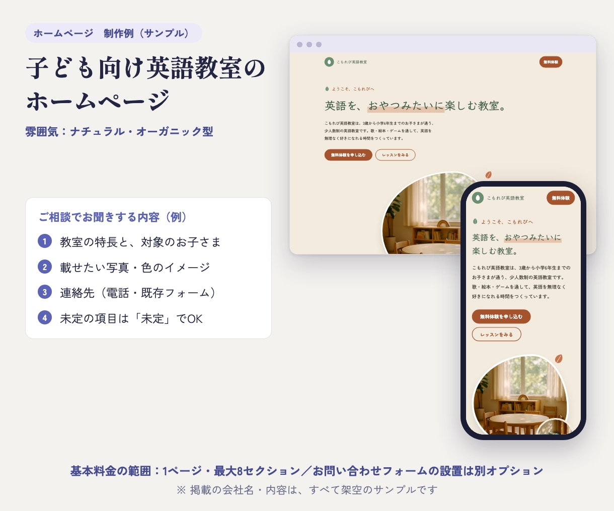 小さな会社のホームページを最短3日で作ります 先にご相談。内容と金額を確定してからご購入いただけます イメージ4