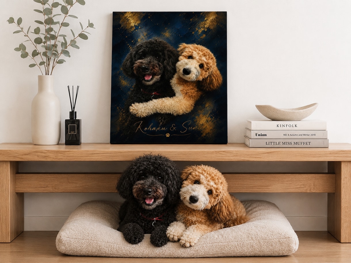 写真1枚でペットの似顔絵アートを作成します 背景色変更可能。お部屋に合わせて選べます！ イメージ10