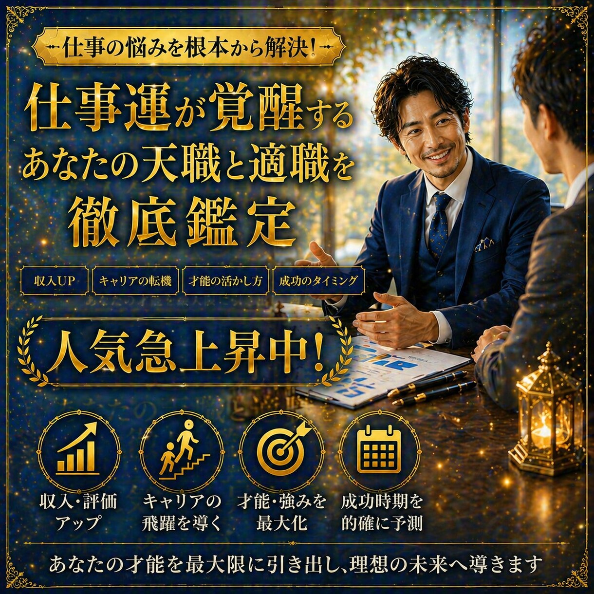 あなたの仕事運が超覚醒する適職を徹底鑑定ます 迷いを目標に変える。あなたの才能と成功の道を明確にします イメージ1