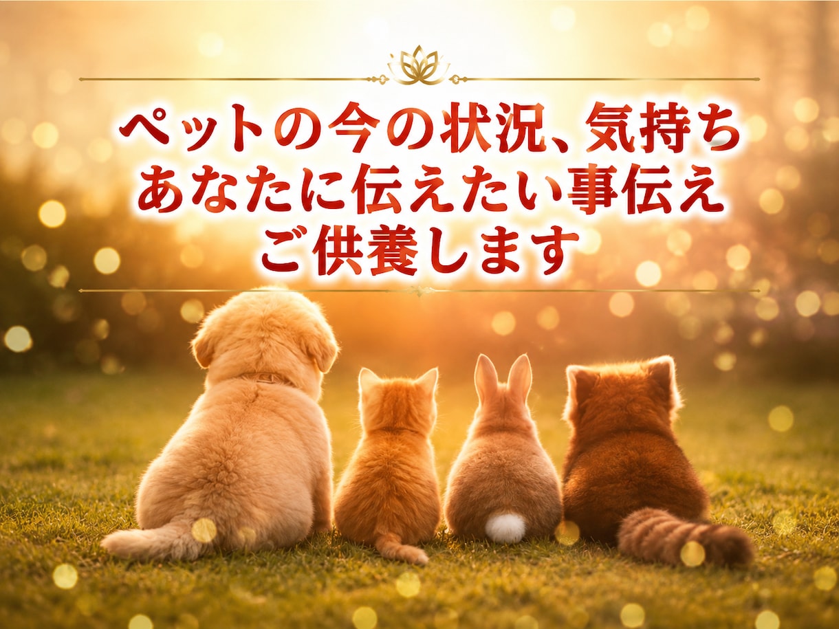 ペットロスの方へ、ペットの気持ちを伝えご供養します 亡くなったペットから伝えたい言葉をお伝えします イメージ1