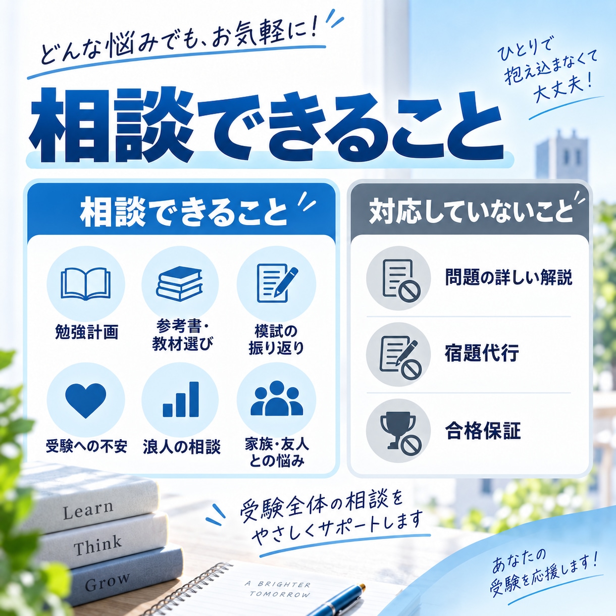 筑波大生が受験生の勉強の悩みにテキストで答えます 高3生、浪人生の受験の悩み、筑波大生が一緒に考えます イメージ3