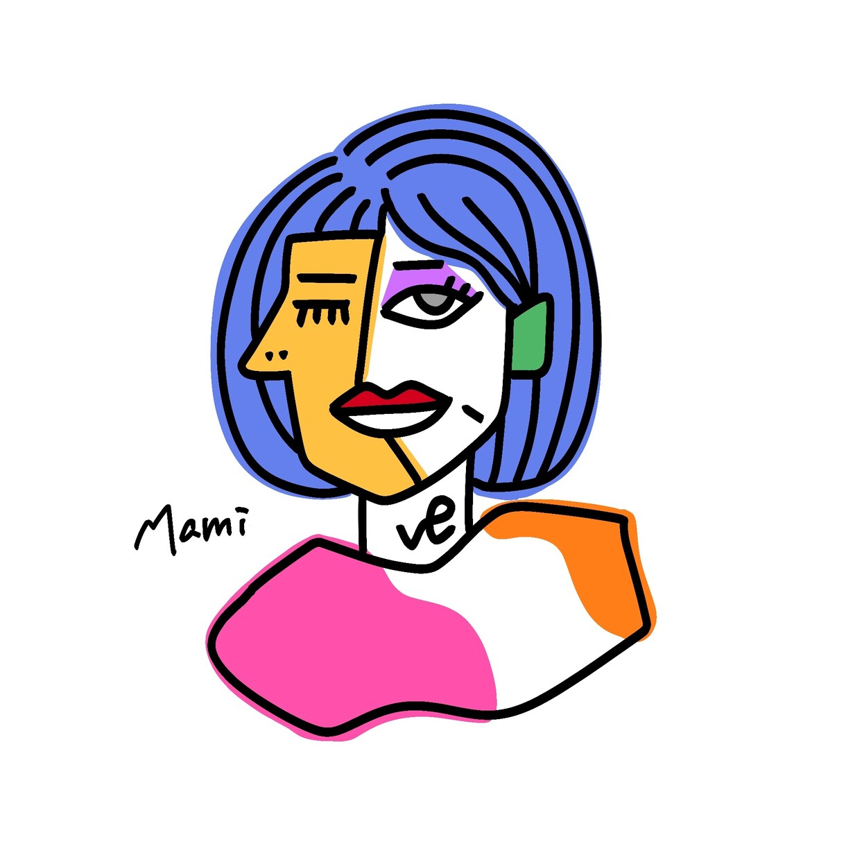 ピカソ風似顔絵描いています カラフルで唯一無二！ワンちゃんも描けます！ イメージ3