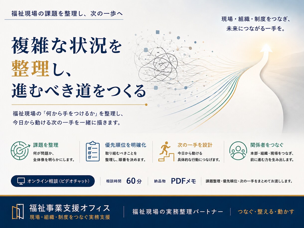 福祉現場の「何から手をつけるか」を整理します 課題と優先順位を整理し、明日から動ける形へ イメージ7