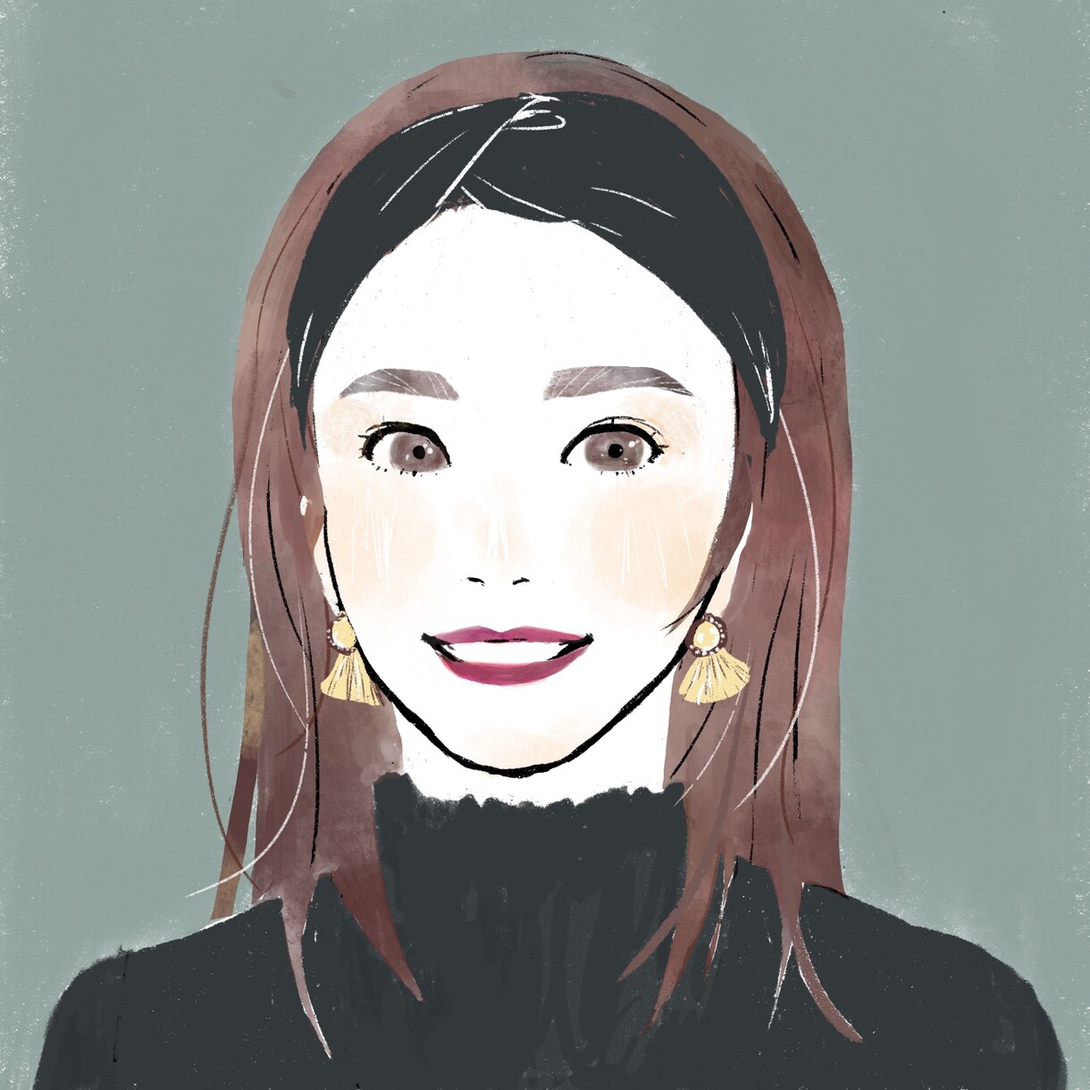 大人な•キレイめ似顔絵作成します お写真をもとにやわらかく上品な雰囲気の似顔絵をお描きします イメージ2