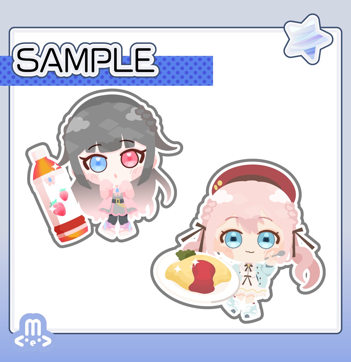 ミニキャラ◆食べ物＋キャラを描きます 商用OK！バッジやスタンプにも イメージ4