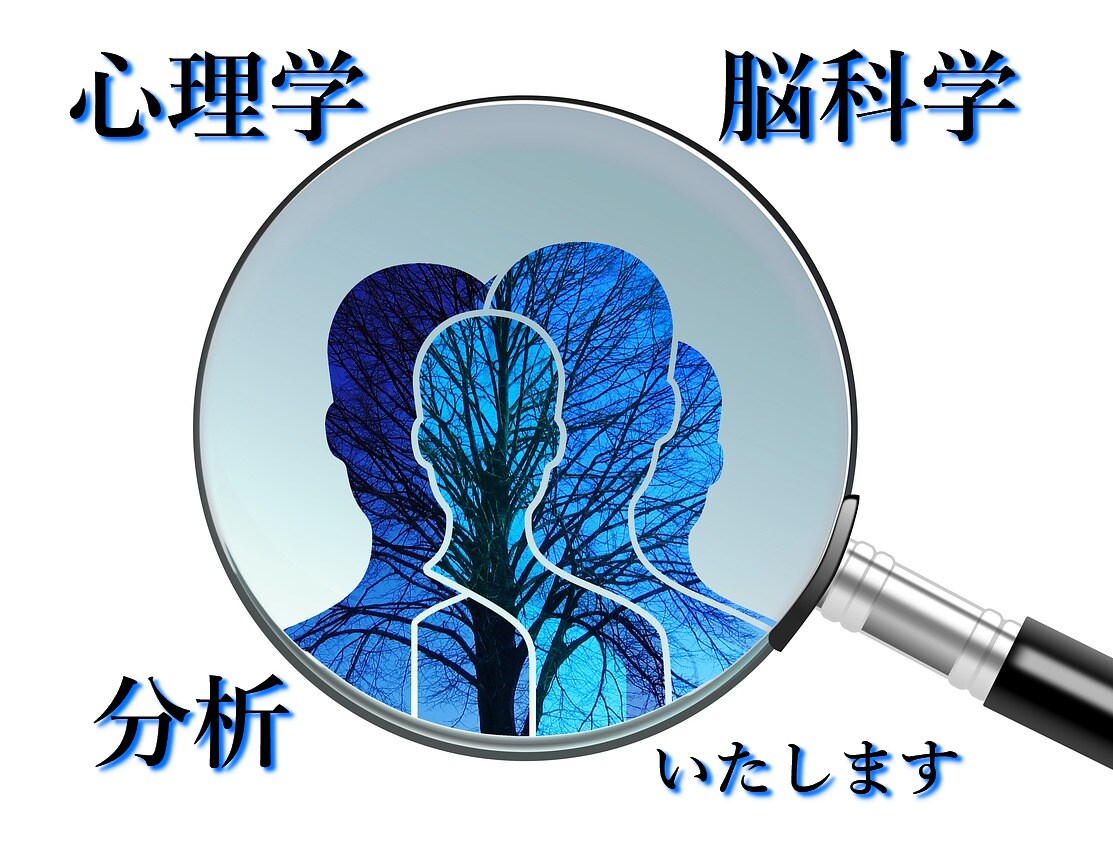心理学と脳科学で、心理・行動分析いたします 分析で「わからない…」を「わかった！」に変えてみませんか。 イメージ1