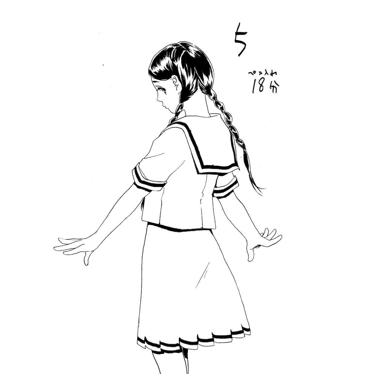最短3日で納品！手書き白黒イラストを製作します 【萌え系、美少女、創作】オプションで原画の郵送可能です。 イメージ10