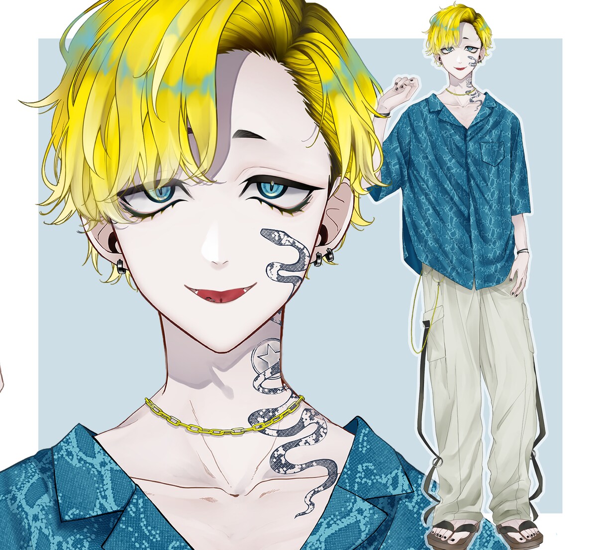 VTuberLIVE2Dパーツ分けイラスト描きます パーツ分けイラスト(他オプションあり)を作成します。 イメージ2