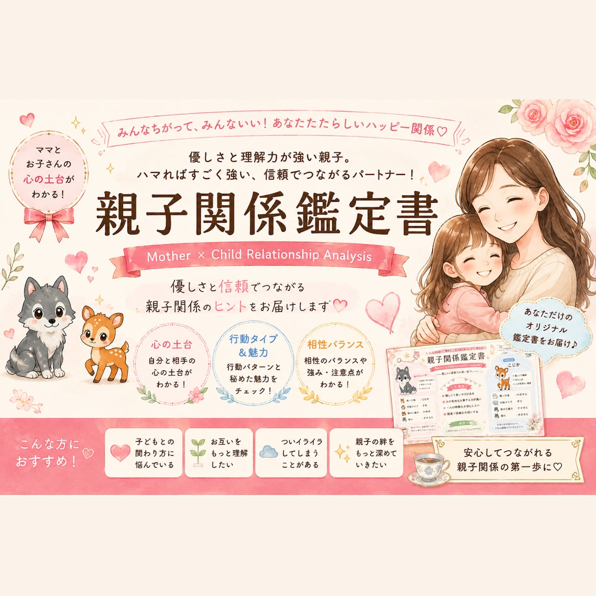 生年月日から親子のトリセツ鑑定書を作成します 子育てのモヤモヤを笑顔に！我が子に合った接し方がわかります イメージ1