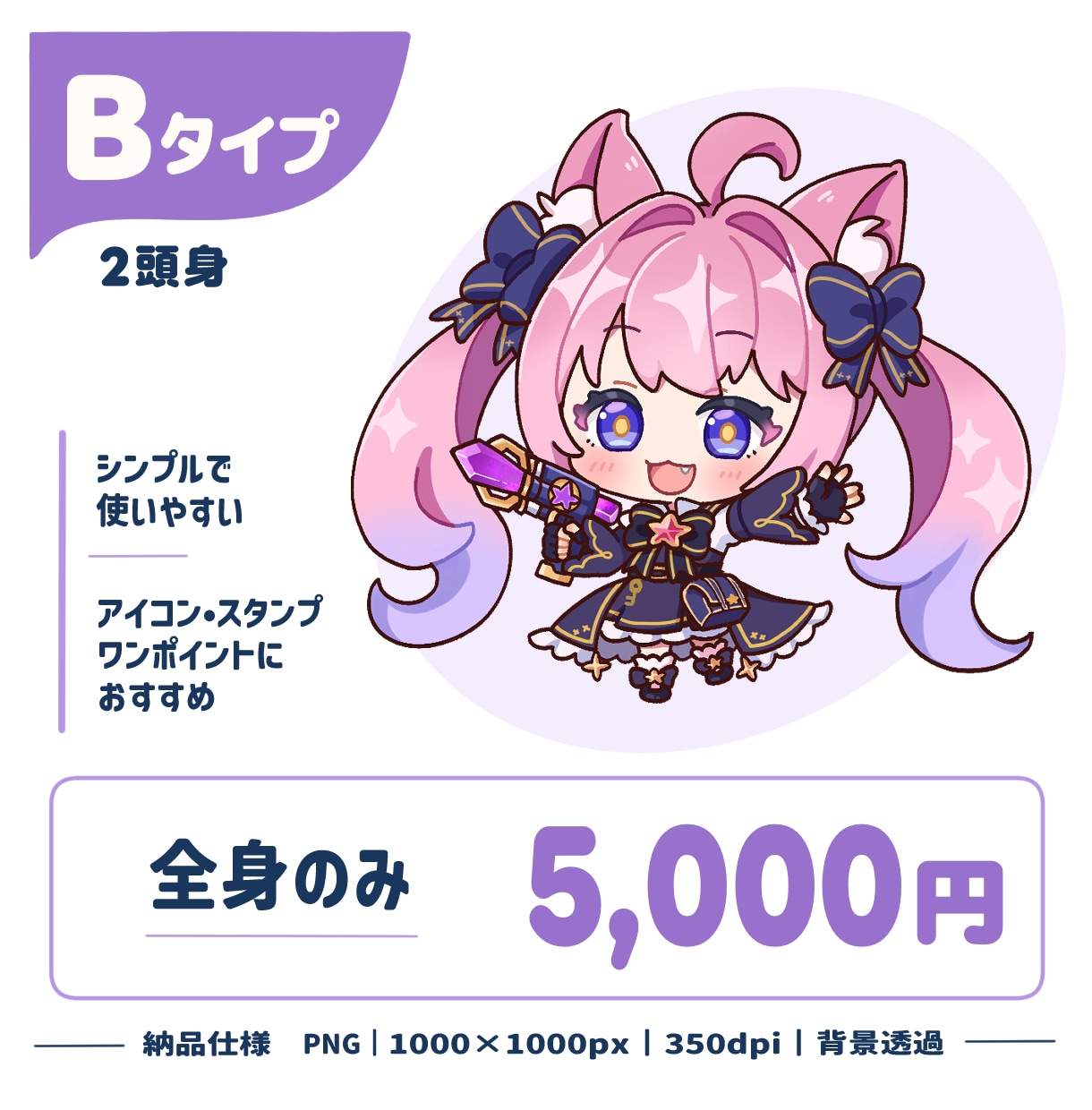 SDミニキャラ（デフォルメ）制作します 商用OK！配信・アイコン・グッズ対応 イメージ3