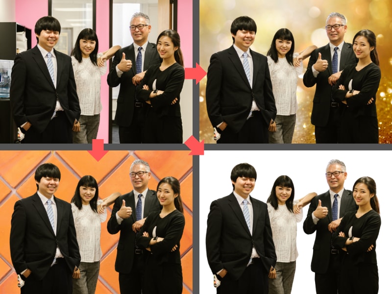 5枚セット！背景透明化＋選べる背景で写真作ります 即日〜2日以内に納品！写真背景を透明化♪背景合成も可能！ イメージ3