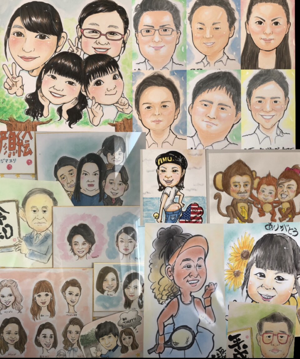 色紙に似顔絵描きます 手描きで描きます。優しく柔らかい雰囲気が得意です。 イメージ9