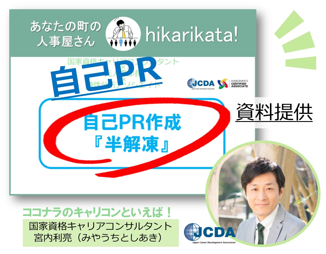 自己PR作成『半解凍』のセルフ用資料を提供します 職務経歴書の自己PR作成・面接の掘り下げ対策にもなります イメージ1