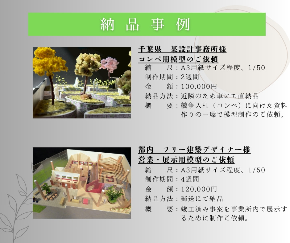 設計者様向け！現役建築士が模型制作いたします 「物腰柔らかいご対応が良かったです」とご好評！ イメージ2
