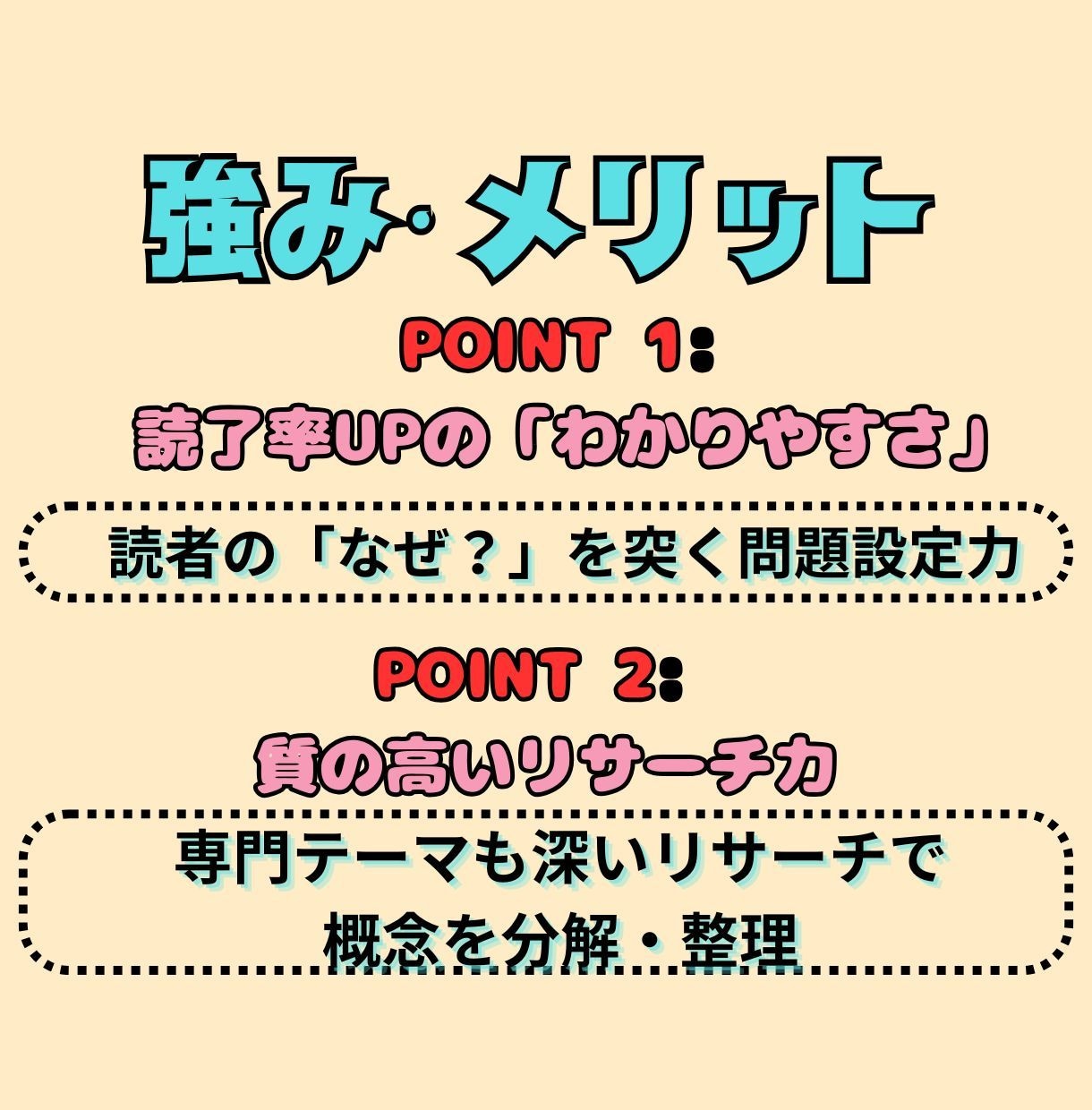 リサーチや記事制作の代行します 問題設定と概念を細かく分解したライティング イメージ2