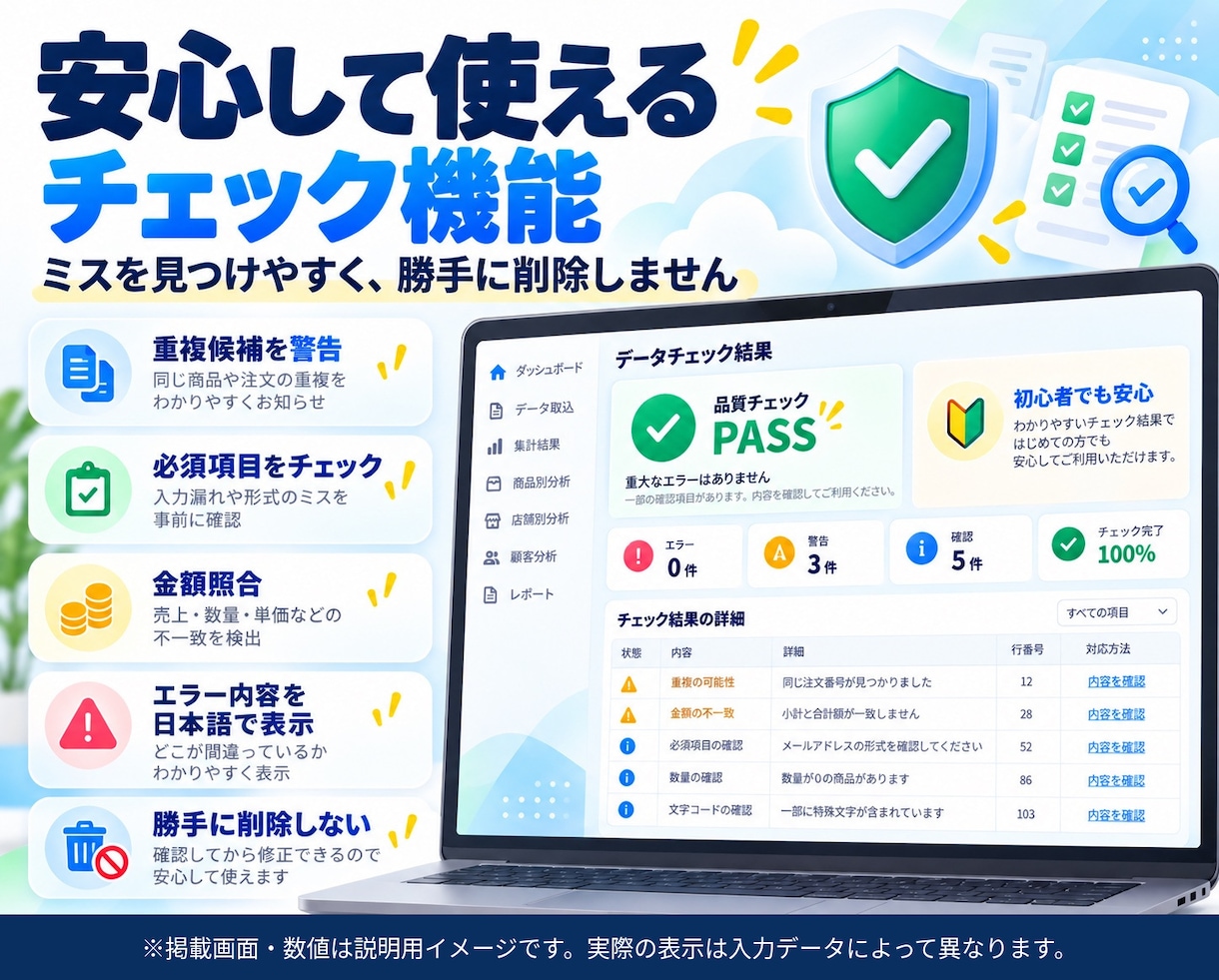 店舗・ECの売上CSV・Excelを自動集計します 店舗別・商品別の売上と月次推移をグラフで見える化 イメージ5