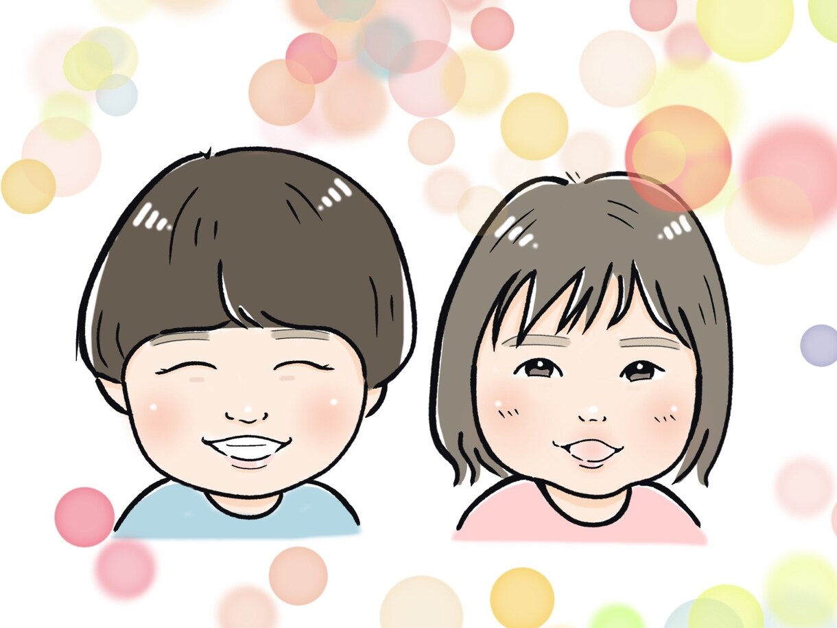 プレゼントや記念日にゼヒ！赤ちゃんの似顔絵描きます ほどよい似顔絵です。明るく、可愛い似顔絵描きます。 イメージ2