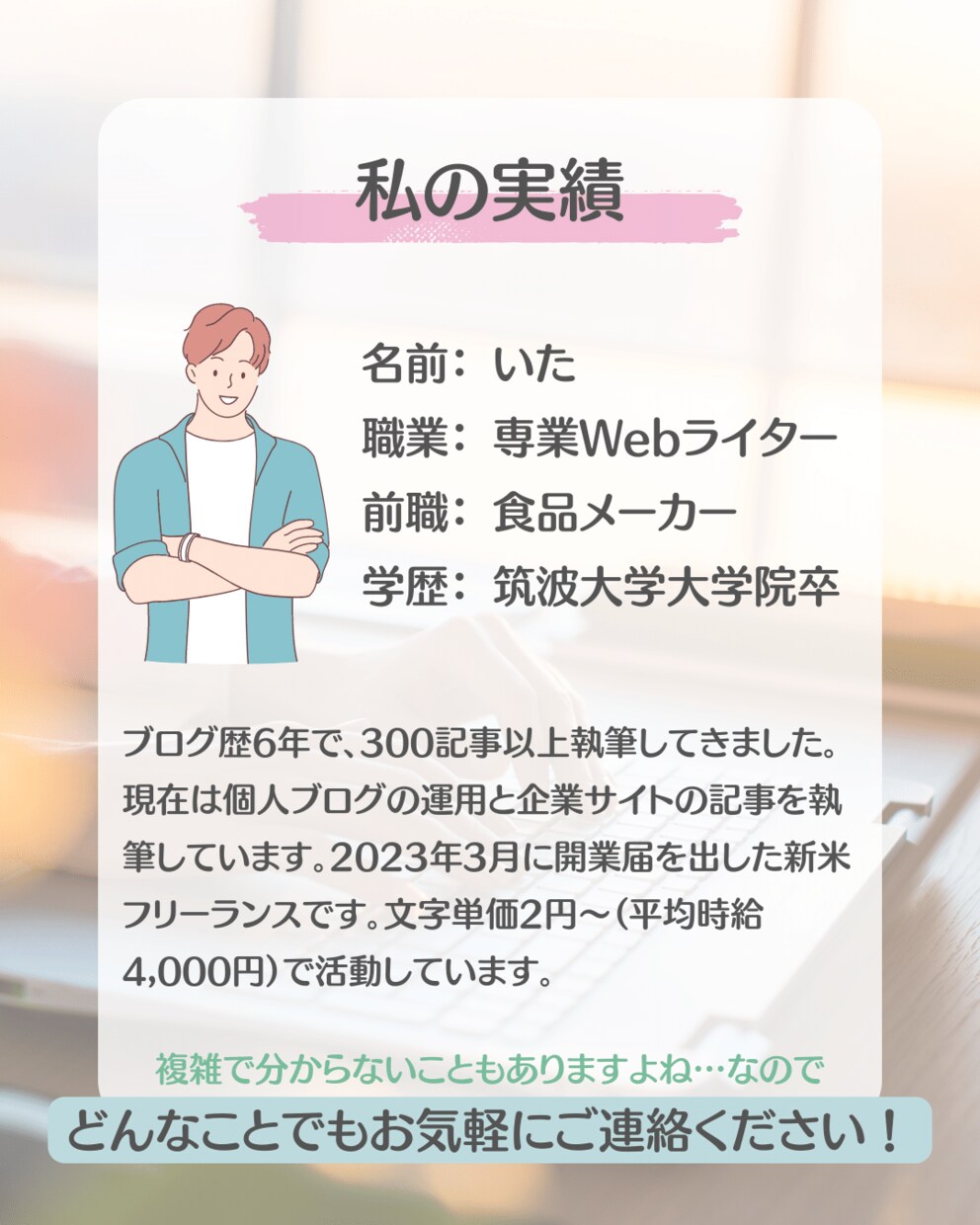 1記事目書けない初心者限定★ブログ作成を代行します ★テーマ決め〜記事執筆（5000字×20）まで丸投げOK★ イメージ10