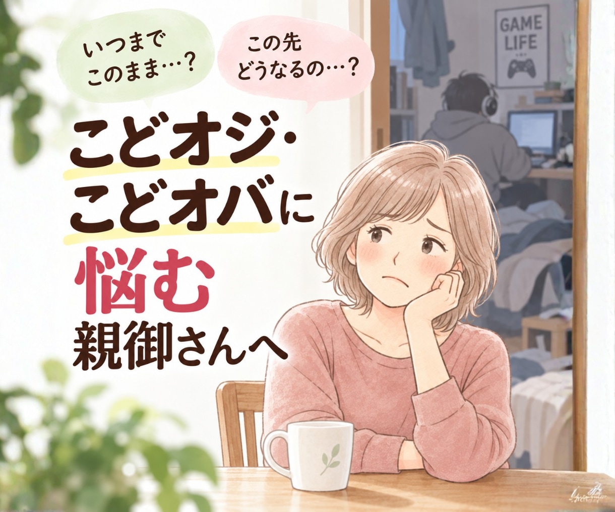 成人の引きこもり。 不安、心配、焦りに寄り添います 将来50ー80問題に? 尽きない親の悩み、じっくり聴きます! イメージ1