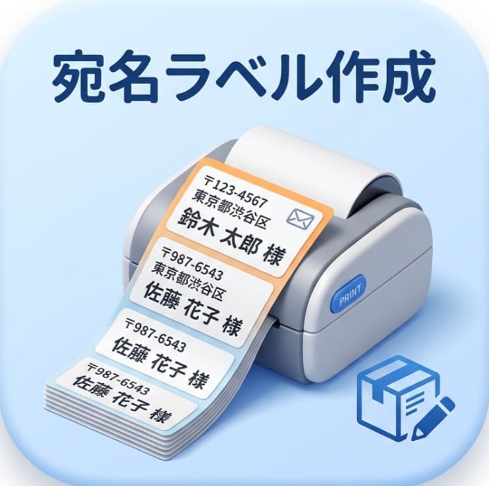 合わせ名人より簡単に宛名ラベル作成します 宛名ラベル用のエクセル作成またはPDFで納品します イメージ1