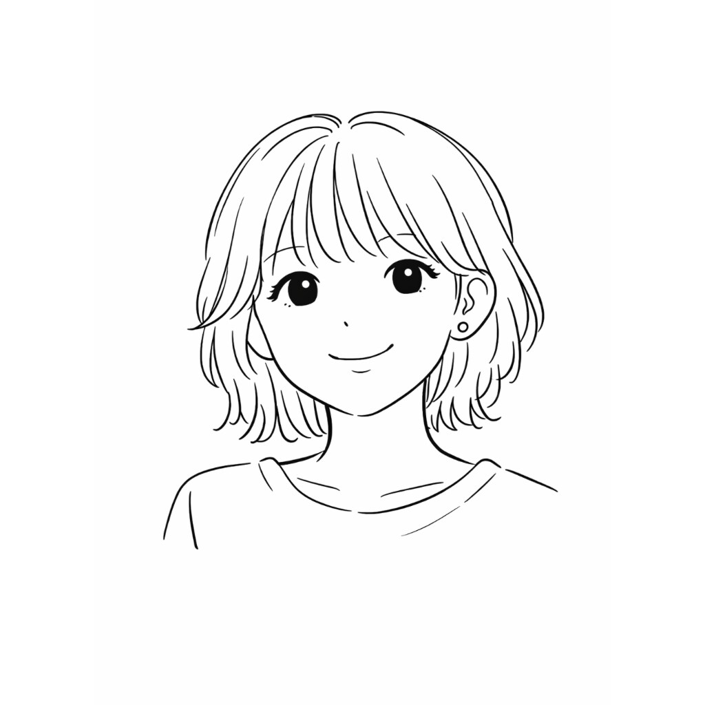 ゆるゆる線でSNSや名刺用の線画似顔絵を作成します SNS・名刺・アイコンに使いやすい線画似顔絵 イメージ5
