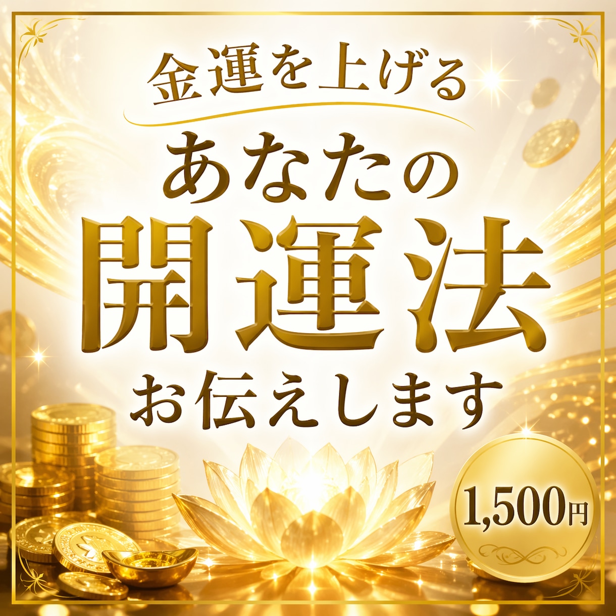 金運を上げるあなたの開運法お伝えします 金銭を手に入れるチャンスがあるのになぜ行動に移せないのか イメージ1