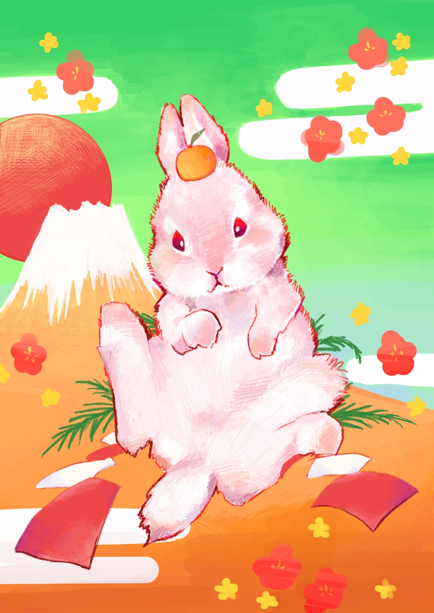 やさしく縁起のいい、和モチーフイラストを描きます ご家族のペットを主役にした和風モチーフのイラストも可能です イメージ2