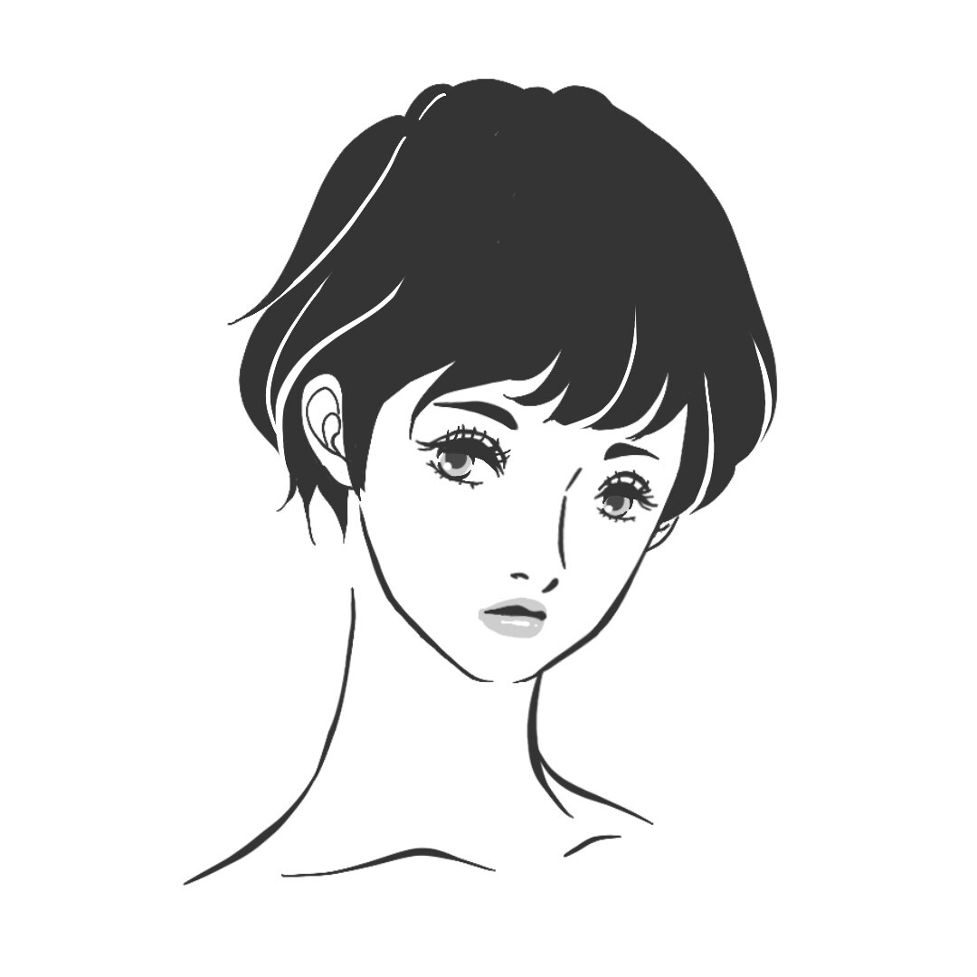 モノクロで洗練された女性イラスト描きます 同じ雰囲気で似顔絵も◎SNSアイコンや名刺に是非！ イメージ7