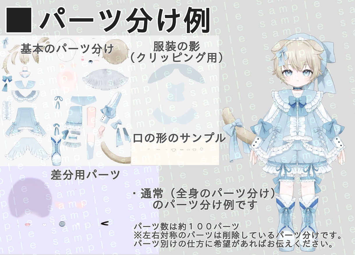 Vtuber、Vライバー向けの立ち絵を制作します VライバーやIRIAM、Live2Dモデラー様向け！ イメージ4