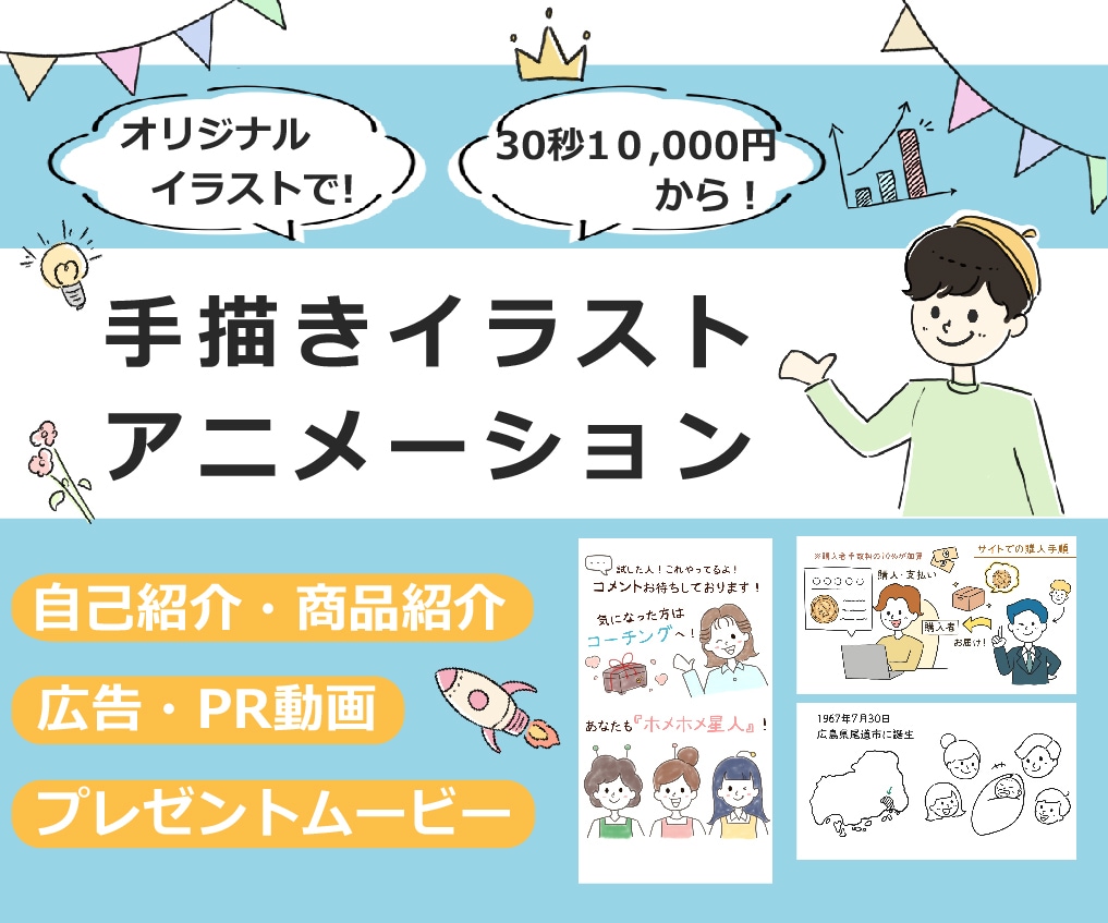 手描きイラストアニメーション作ります 様々なシーンに合うデジタル手描きでハイクオリティ！ イメージ1