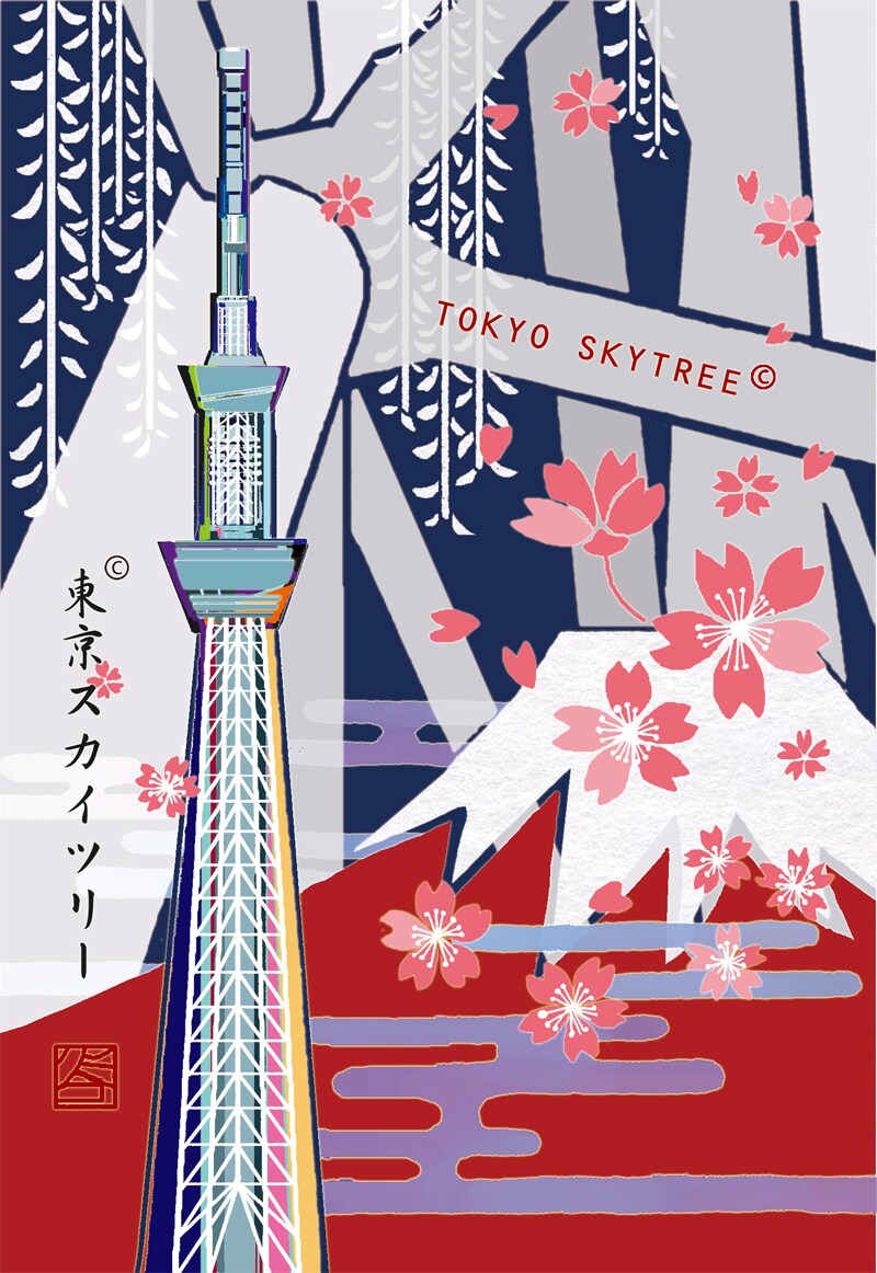 墨絵、岩絵具を用いた和風モダン イラスト描きます 今の日本らしさをお探しのデザイナーさん、クライアント様へ イメージ5