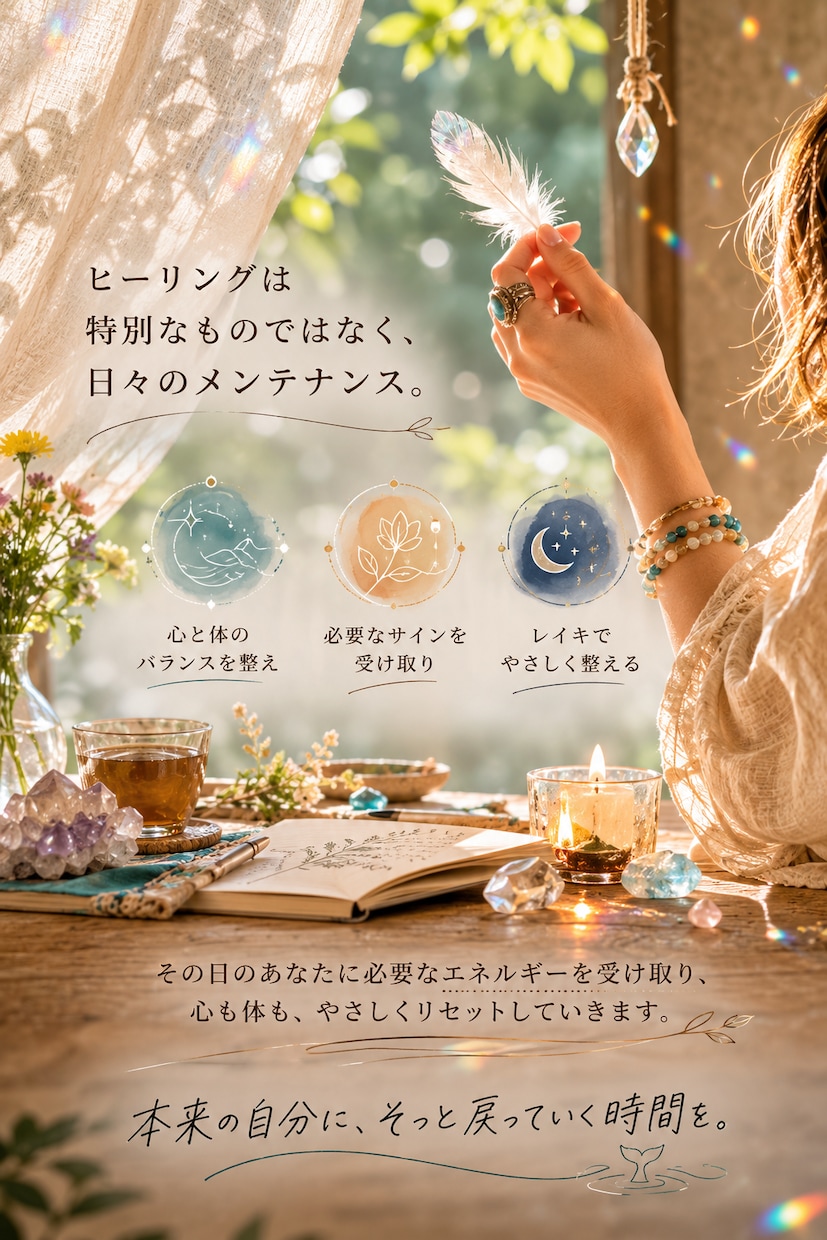 1週間5回遠隔ヒーリングします 続けるほど、本来の自分らしく。 イメージ2