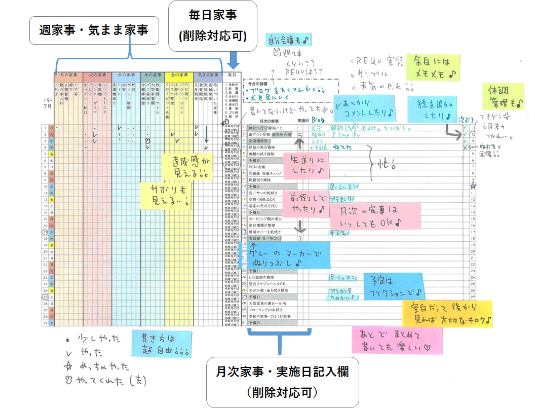 家事が形に残る「家事ノート」PDFでご提供します 達成感が見えるテンプレート☆ ノートが好きな方は是非☆ イメージ1