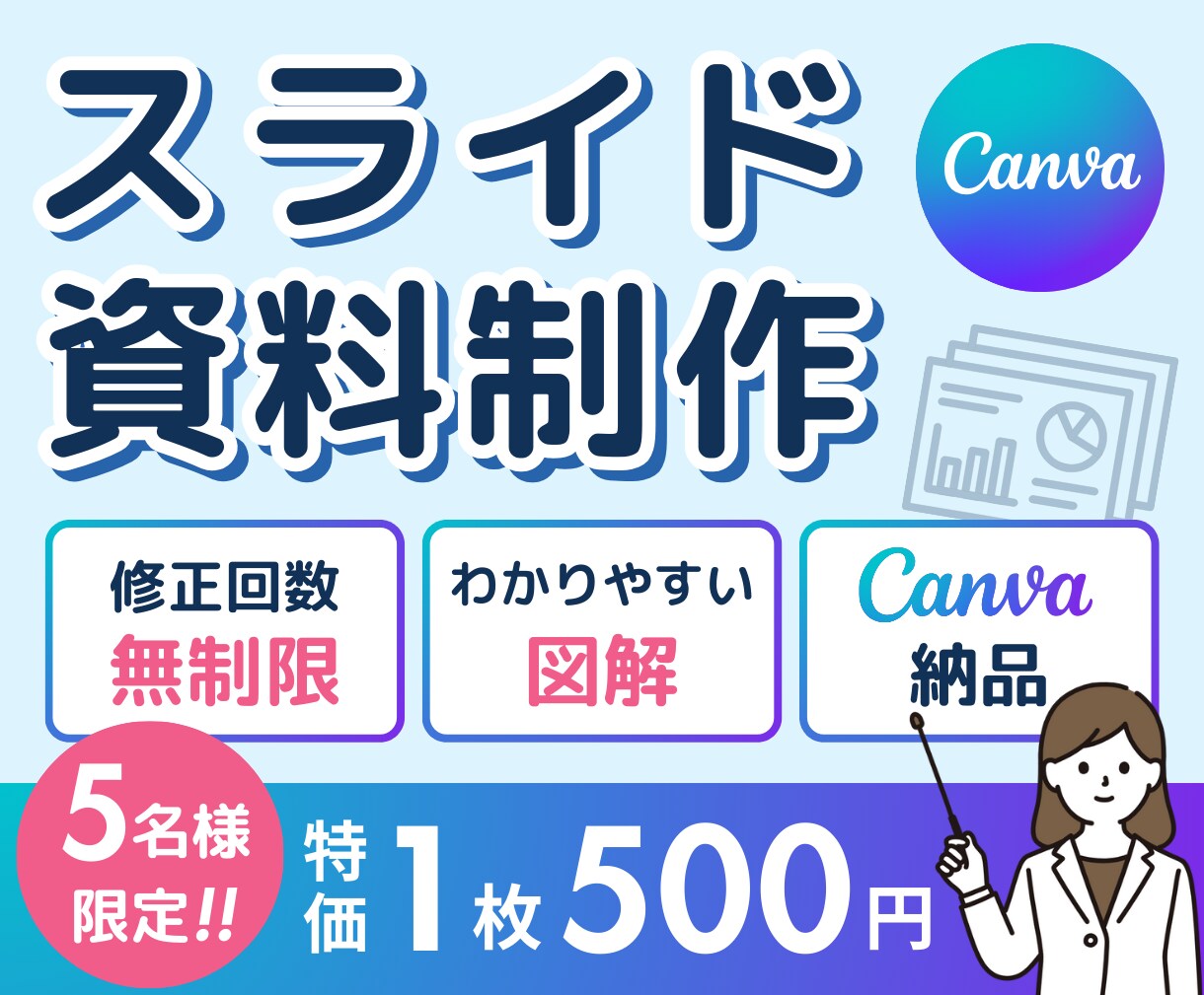 先着5名様！特別価格でスライド制作します Canva納品｜あなたの想いが伝わるスライドをお届け イメージ1