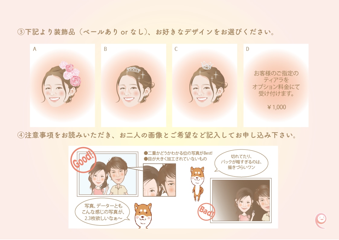 祝！ご結婚　似顔絵ウェルカムボード作成いたします 大切な記念日に写真と一味違う似顔絵を☆レースシンプルタイプ イメージ8