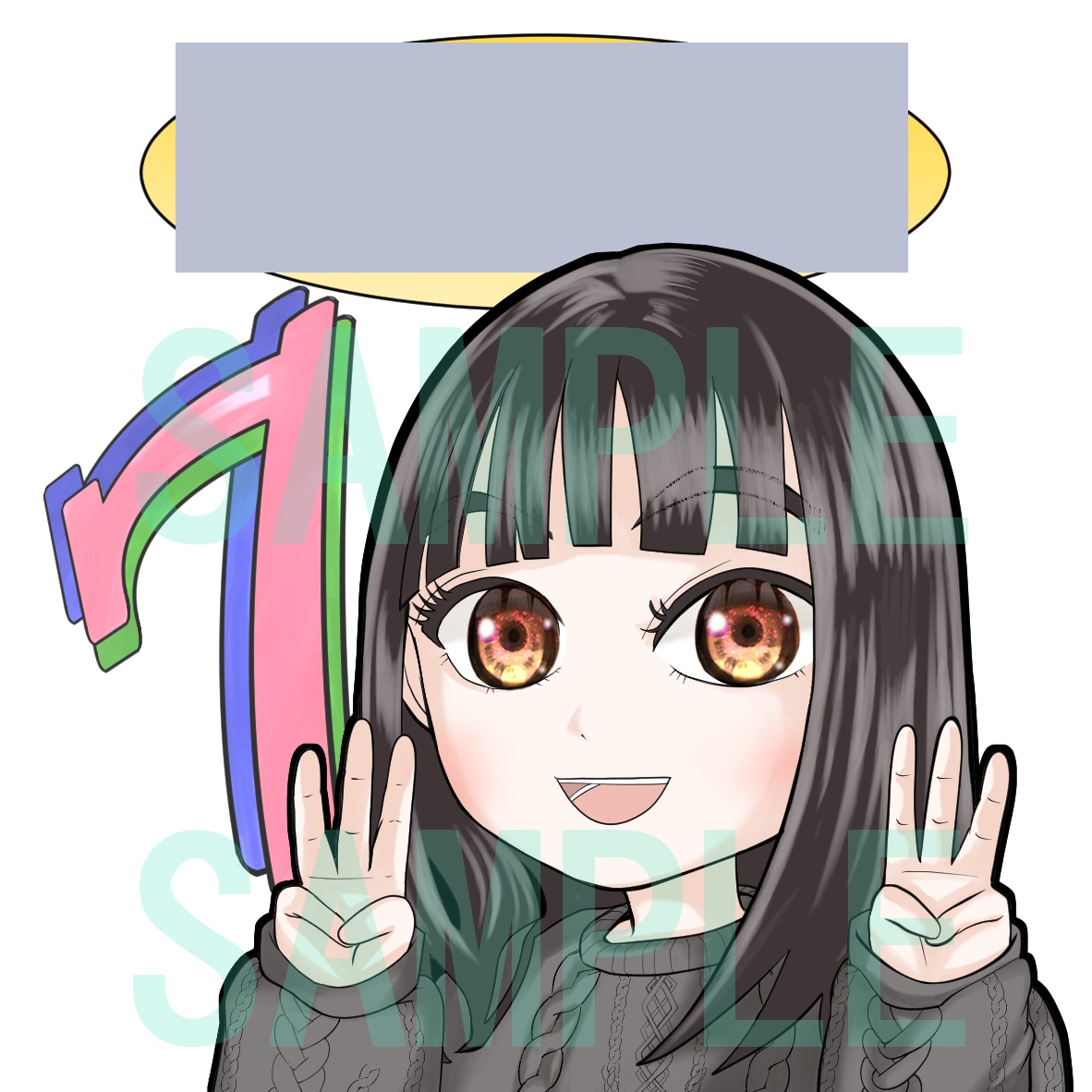 お目目キラキラミニキャラ、似顔絵、表情違い描きます ＳDキャラ、ディフォルメ、全身、ちびキャラ、表情差分 イメージ10