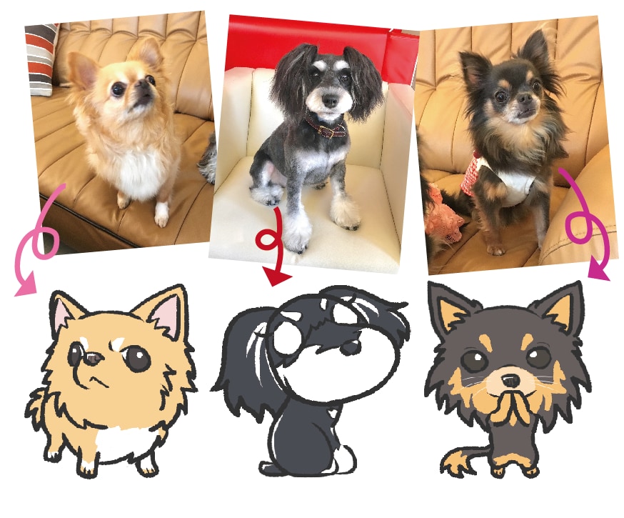 可愛いミニキャラのようなペットイラスト描きます SNSアイコンやLINEスタンプ、待ち受け、名刺などに！ イメージ2