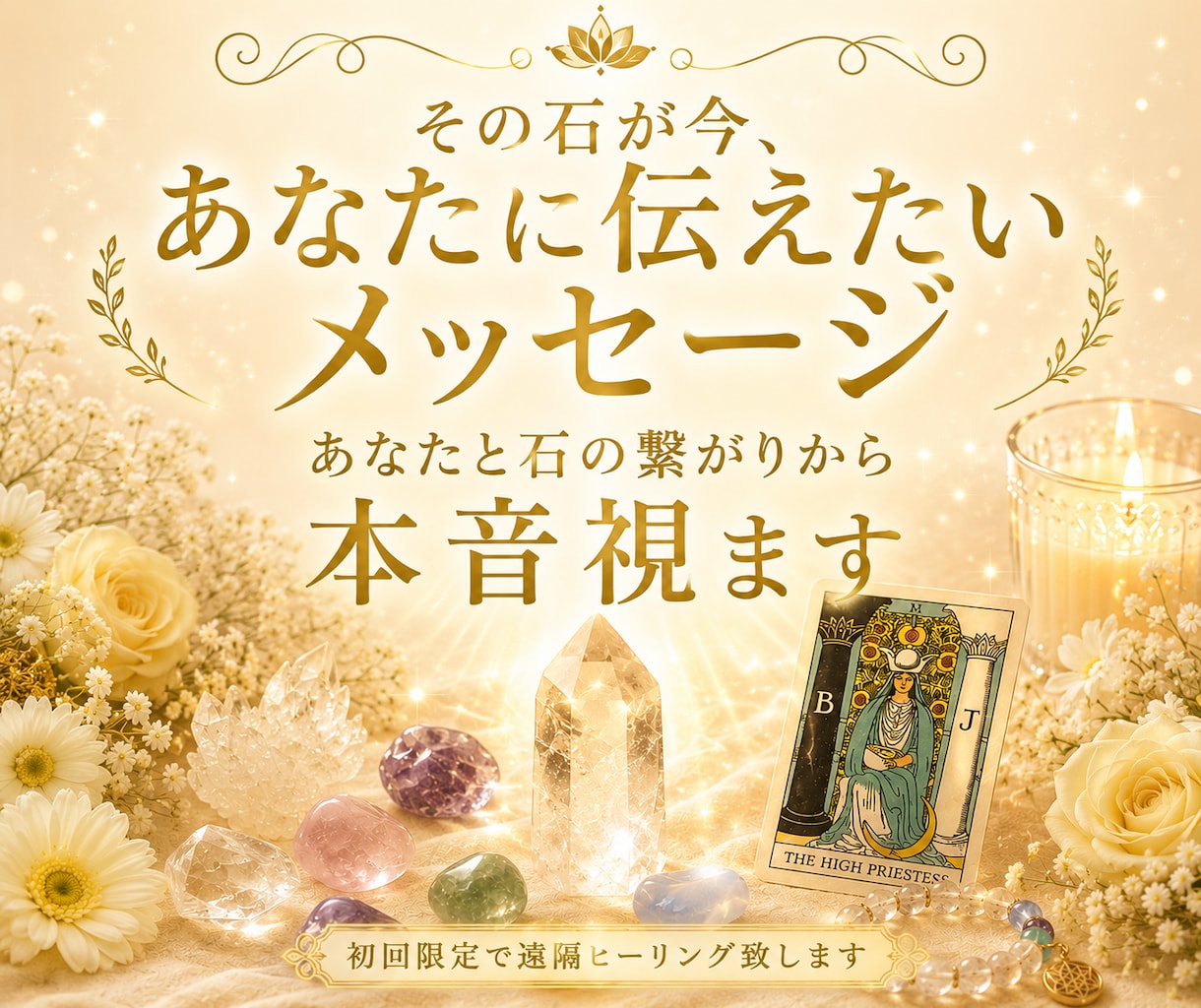 その石が今、あなたに伝えたいメッセージ視ます チャネル霊視×啓示タロットで1500〜2300文字くらい イメージ1
