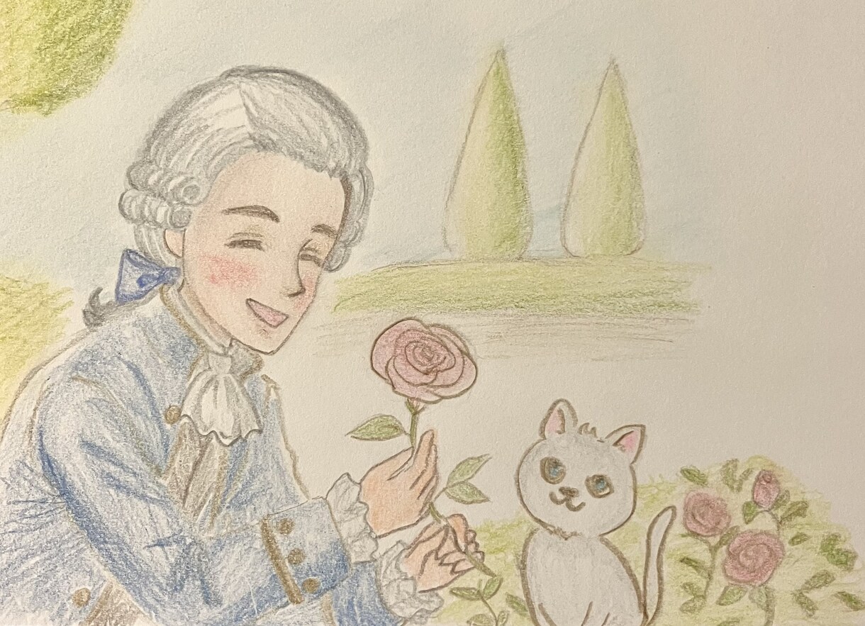 色鉛筆でロココイラストを描きます クラシカルなら任せてください！ロココ好きな方お待ちしてます！ イメージ7