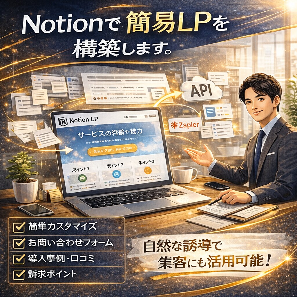 12.Notionで簡易LPを構築します すぐ公開!サービス紹介ページを即作成! イメージ1