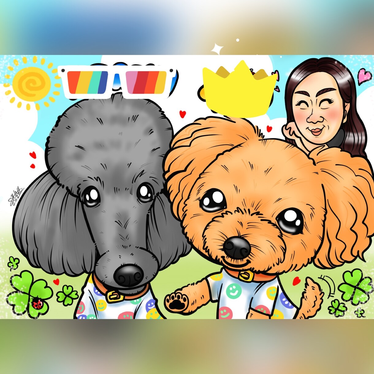 心温まる可愛い似顔絵をお描きします 記念日やお祝いなどプレゼントに人気の似顔絵です☆ イメージ6