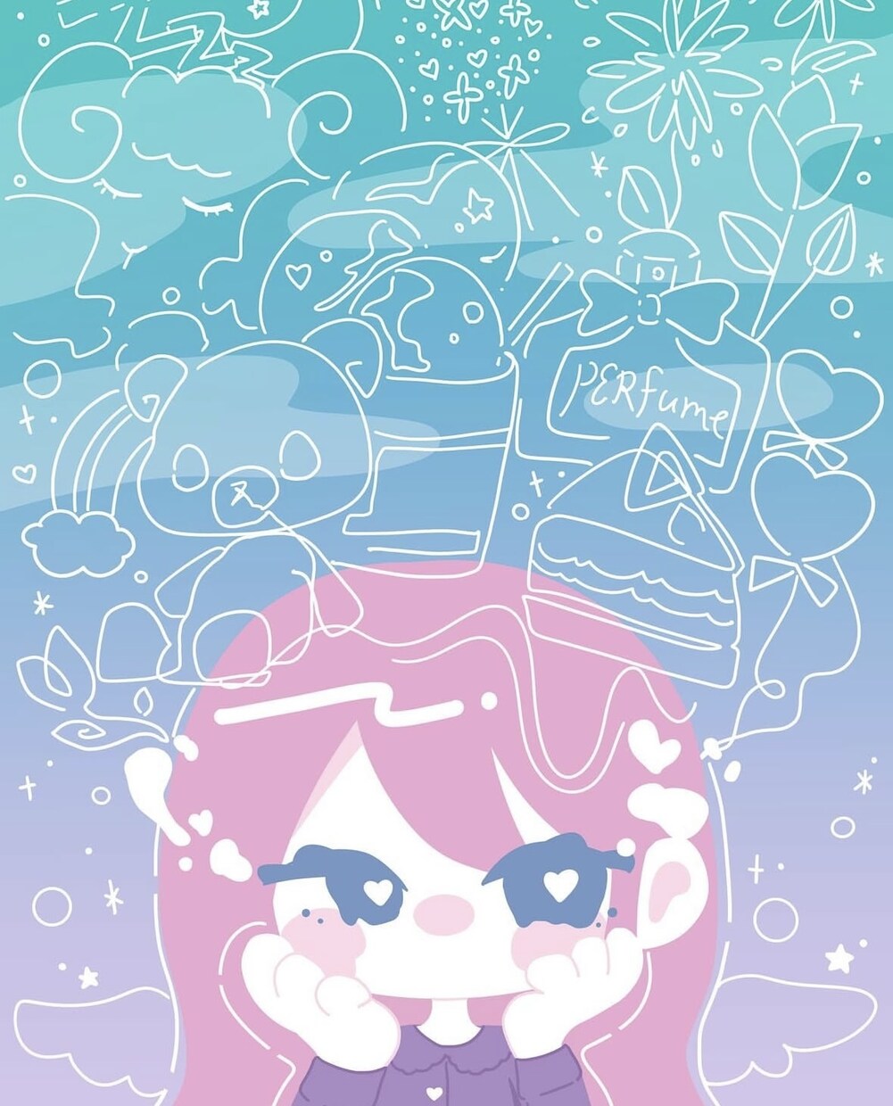 ゆめかわいいイラスト制作します 主線なし×パステルカラーのやわらかいイラストが好きな方へ イメージ1