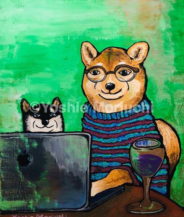 愛犬の似顔絵を好きな背景と一緒に描きます 世界に1つの思い出イラストが手に入ります。 イメージ5